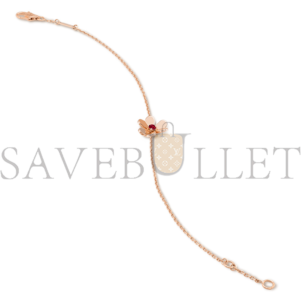 VAN CLEEF ARPELS FRIVOLE BRACELET, MINI MODEL - ROSE GOLD, RUBY  VCARP7S900